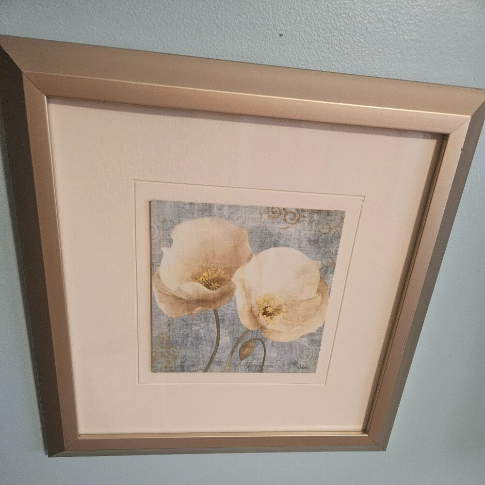 poppies on paisley framed print by Albena Hristova approx 13x13